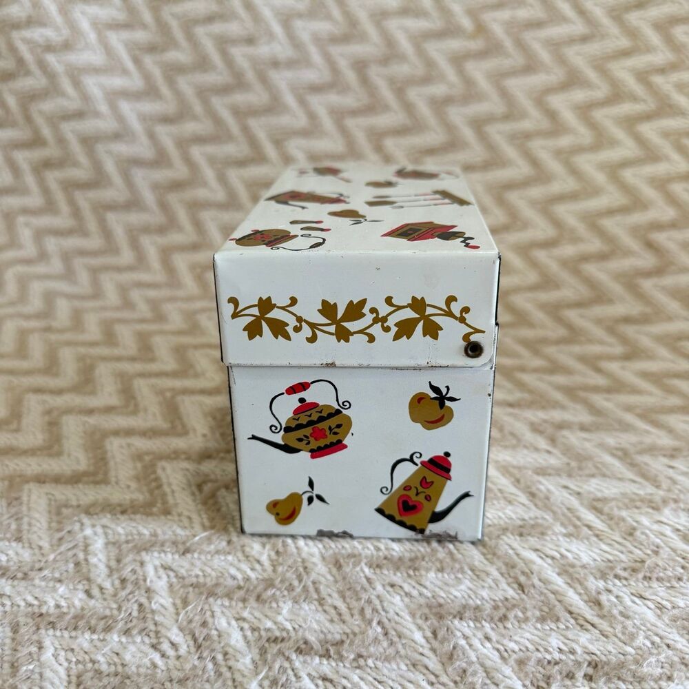 Vintage Ohio Art Tin Recipe Card Box Holder - Picture 2 of 6